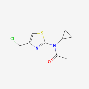 molecular formula C9H11ClN2OS B1395366 N-[4-(chloromethyl)-1,3-thiazol-2-yl]-N-cyclopropylacetamide CAS No. 1306603-84-8
