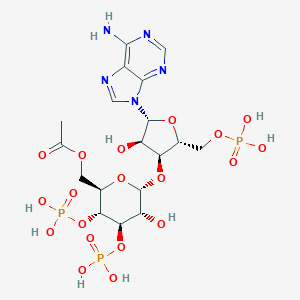 B139538 [(2R,3R,4R,5R,6R)-6-[(2R,3S,4R,5R)-5-(6-aminopurin-9-yl)-4-hydroxy-2-(phosphonooxymethyl)oxolan-3-yl]oxy-5-hydroxy-3,4-diphosphonooxyoxan-2-yl]methyl acetate CAS No. 149091-93-0