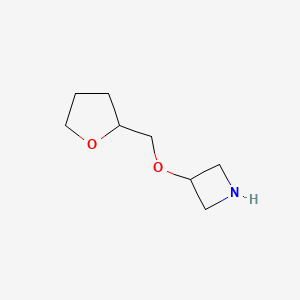 molecular formula C8H15NO2 B1395389 3-(Tetrahydro-2-furanylmethoxy)azetidine CAS No. 1219948-71-6