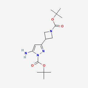 tert-butyl 5-amino-3-(1-(tert-butoxycarbonyl)azetidin-3-yl)-1H-pyrazole-1-carboxylate