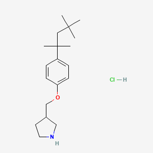 B1395497 3-{[4-(1,1,3,3-Tetramethylbutyl)phenoxy]-methyl}pyrrolidine hydrochloride CAS No. 1220020-38-1