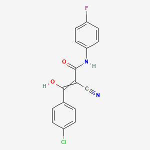 molecular formula C16H10ClFN2O2 B1395545 (Z)-3-(4-chlorophenyl)-2-cyano-N-(4-fluorophenyl)-3-hydroxy-2-propenamide CAS No. 866151-39-5