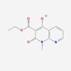 molecular formula C12H12N2O4 B1395582 Ethyl 4-hydroxy-1-methyl-2-oxo-1,2-dihydro-1,8-naphthyridine-3-carboxylate CAS No. 77276-17-6