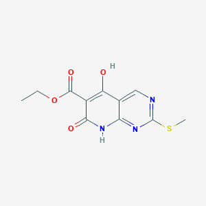 B1395607 Ethyl 5-hydroxy-2-(methylthio)-7-oxo-7,8-dihydropyrido[2,3-d]pyrimidine-6-carboxylate CAS No. 95898-54-7