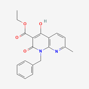 B1395611 Ethyl 1-benzyl-4-hydroxy-7-methyl-2-oxo-1,2-dihydro-1,8-naphthyridine-3-carboxylate CAS No. 76336-03-3