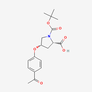 B1395616 (2S,4S)-4-(4-Acetylphenoxy)-1-(tert-butoxy-carbonyl)-2-pyrrolidinecarboxylic acid CAS No. 1266111-75-4