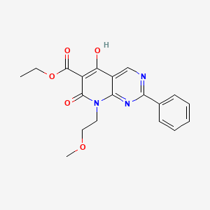 B1395618 Ethyl 5-hydroxy-8-(2-methoxyethyl)-7-oxo-2-phenyl-7,8-dihydropyrido[2,3-d]pyrimidine-6-carboxylate CAS No. 76360-60-6
