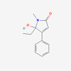 molecular formula C13H15NO2 B13956209 5-Ethyl-5-hydroxy-1-methyl-4-phenyl-1H-pyrrol-2(5H)-one 