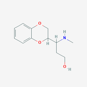 molecular formula C12H17NO3 B13956220 3-(2,3-Dihydrobenzo[b][1,4]dioxin-2-yl)-3-(methylamino)propan-1-ol 