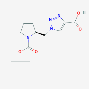 B1395627 1-{[(2S)-1-(tert-Butoxycarbonyl)pyrrolidinyl]methyl}-1H-1,2,3-triazole-4-carboxylic acid CAS No. 1269504-36-0