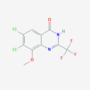 molecular formula C10H5Cl2F3N2O2 B13956302 6,7-dichloro-8-methoxy-2-(trifluoromethyl)-3H-quinazolin-4-one 