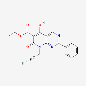 molecular formula C19H15N3O4 B1395631 Ethyl 5-hydroxy-7-oxo-2-phenyl-8-(prop-2-ynyl)-7,8-dihydropyrido[2,3-d]pyrimidine-6-carboxylate CAS No. 76361-09-6