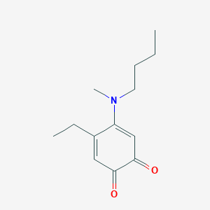 molecular formula C13H19NO2 B13956335 4-[Butyl(methyl)amino]-5-ethylcyclohexa-3,5-diene-1,2-dione CAS No. 549548-11-0