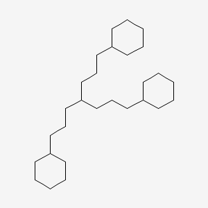 molecular formula C28H52 B13956364 1,7-Dicyclohexyl-4-(3-cyclohexylpropyl)heptane CAS No. 55334-73-1