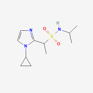 molecular formula C11H19N3O2S B13956379 1-(1-cyclopropyl-1H-imidazol-2-yl)-N-isopropylethanesulfonamide 