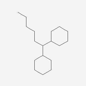 molecular formula C18H34 B13956392 1,1-Dicyclohexylhexane CAS No. 55030-20-1