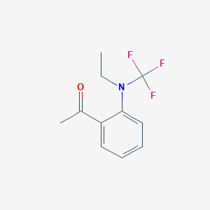 molecular formula C11H12F3NO B13956410 1-(2-(Ethyl(trifluoromethyl)amino)phenyl)ethanone 