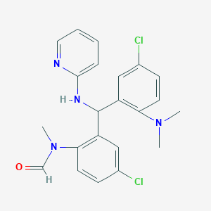 molecular formula C22H22Cl2N4O B13956414 N-(4-Chloro-2-{[5-chloro-2-(dimethylamino)phenyl][(pyridin-2-yl)amino]methyl}phenyl)-N-methylformamide CAS No. 333725-84-1