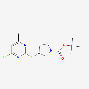 molecular formula C14H20ClN3O2S B13956481 3-(4-Chloro-6-methyl-pyrimidin-2-ylsulfanyl)-pyrrolidine-1-carboxylic acid tert-butyl ester 