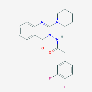 molecular formula C21H20F2N4O2 B13956532 2-(3,4-difluorophenyl)-N-(4-oxo-2-piperidin-1-yl-4H-quinazolin-3-yl)acetamide 