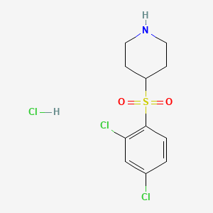 molecular formula C11H14Cl3NO2S B13956541 4-(2,4-Dichloro-benzenesulfonyl)-piperidine hydrochloride 