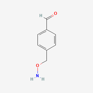 molecular formula C8H9NO2 B13956597 4-[(Aminooxy)methyl]benzaldehyde CAS No. 628704-04-1