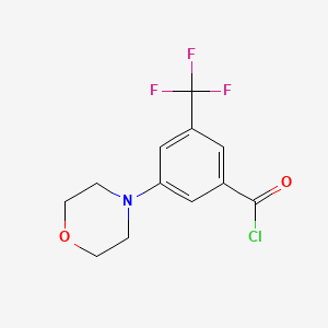 molecular formula C12H11ClF3NO2 B13956606 3-Morpholino-5-trifluoromethylbenzoyl chloride CAS No. 250682-09-8