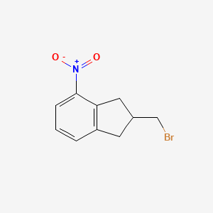 molecular formula C10H10BrNO2 B13956619 2-(bromomethyl)-4-nitro-2,3-dihydro-1H-indene 