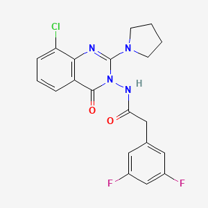 molecular formula C20H17ClF2N4O2 B13956631 N-(8-chloro-4-oxo-2-pyrrolidin-1-yl-4H-quinazolin-3-yl)-2-(3,5-difluorophenyl)acetamide 