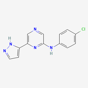 molecular formula C13H10ClN5 B13956644 (4-Chloro-phenyl)-[6-(1h-pyrazol-3-yl)-pyrazin-2-yl]-amine 