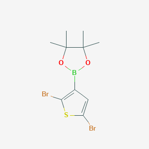 molecular formula C10H13BBr2O2S B1395673 2-(2,5-二溴噻吩-3-基)-4,4,5,5-四甲基-1,3,2-二氧杂硼烷 CAS No. 942070-22-6