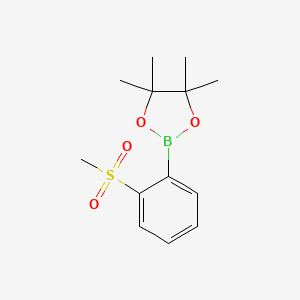 molecular formula C13H19BO4S B1395674 4,4,5,5-四甲基-2-(2-(甲磺酰)苯基)-1,3,2-二氧杂硼环丁烷 CAS No. 879648-22-3