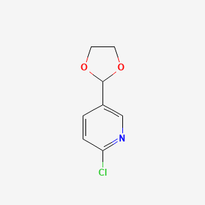 molecular formula C8H8ClNO2 B1395725 2-氯-5-(1,3-二氧戊环-2-基)吡啶 CAS No. 912770-62-8