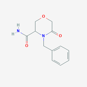 molecular formula C12H14N2O3 B1395735 4-苄基-5-氧代吗啉-3-甲酰胺 CAS No. 433283-16-0