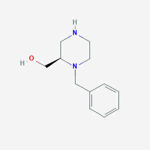molecular formula C12H18N2O B1395758 (R)-(1-苄基哌嗪-2-基)甲醇 CAS No. 725714-18-1