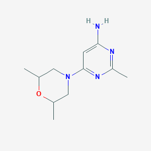 molecular formula C11H18N4O B1395762 6-(2,6-二甲基吗啉基)-2-甲基嘧啶-4-胺 CAS No. 1023818-09-8