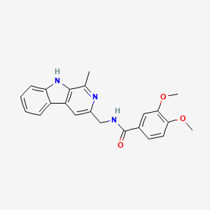 9H-Pyrido(3,4-b)indole, 3-(3,4-dimethoxybenzamidomethyl)-1-methyl-