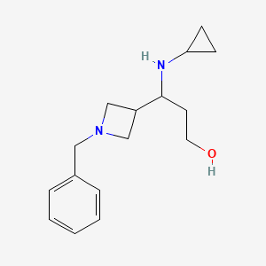 molecular formula C16H24N2O B13957858 3-(1-Benzylazetidin-3-yl)-3-(cyclopropylamino)propan-1-ol 