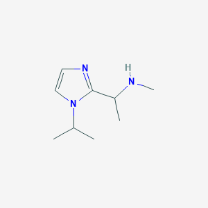 molecular formula C9H17N3 B13957886 1-(1-isopropyl-1H-imidazol-2-yl)-N-methylethanamine 