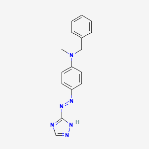 molecular formula C16H16N6 B13957896 Benzenemethanamine, N-methyl-N-(4-(1H-1,2,4-triazol-3-ylazo)phenyl)- CAS No. 58104-38-4