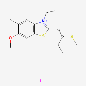 3-Ethyl-6-methoxy-5-methyl-2-(2-(methylthio)but-1-enyl)benzothiazolium iodide