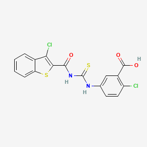 2-Chloro-5-({[(3-chloro-1-benzothiophen-2-yl)carbonyl]carbamothioyl}amino)benzoic acid