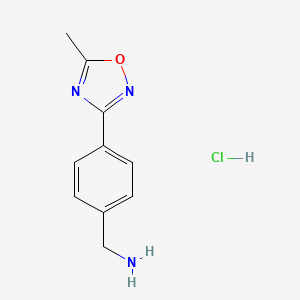 molecular formula C10H12ClN3O B1395806 [4-(5-甲基-1,2,4-恶二唑-3-基)苄基]胺盐酸盐 CAS No. 932742-87-5