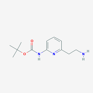 molecular formula C12H19N3O2 B1395811 tert-Butyl 6-(2-aminoethyl)pyridin-2-ylcarbamate CAS No. 400776-37-6