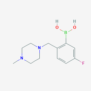 molecular formula C12H18BFN2O2 B1395825 (5-氟-2-((4-甲基哌嗪-1-基)甲基)苯基)硼酸 CAS No. 1333387-98-6