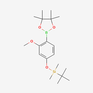 Tert-butyl(3-methoxy-4-(4,4,5,5-tetramethyl-1,3,2-dioxaborolan-2-yl)phenoxy)dimethylsilane