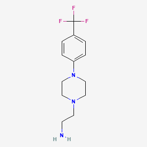 molecular formula C13H18F3N3 B1395835 2-[4-(4-三氟甲基苯基)哌嗪-1-基]乙胺 CAS No. 681482-58-6