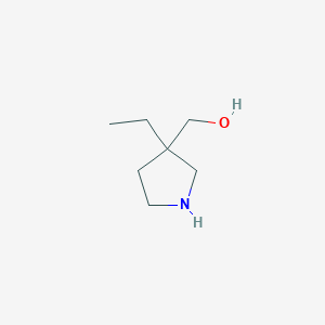 molecular formula C7H15NO B1395848 (3-乙基吡咯烷-3-基)甲醇 CAS No. 1001754-43-3