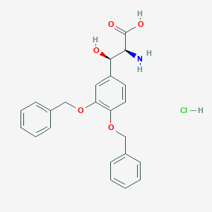 molecular formula C23H24ClNO5 B139585 3,4-二-O-苄基 DL-赤藓糖醇-多巴盐酸盐 CAS No. 73594-43-1