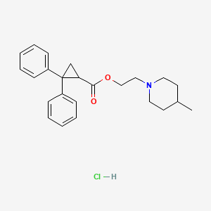 Cyclopropanecarboxylic acid, 2,2-diphenyl-, 2-(4-methyl-1-piperidinyl)ethyl ester, hydrochloride